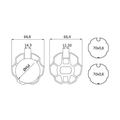 Ogive adapters ø 70