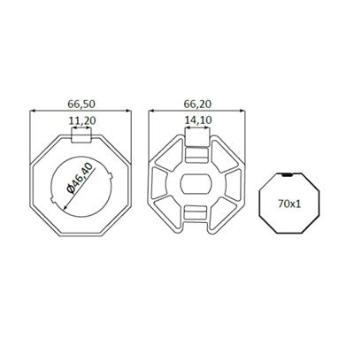 Adattatore ottagonale ø 70 BASIC